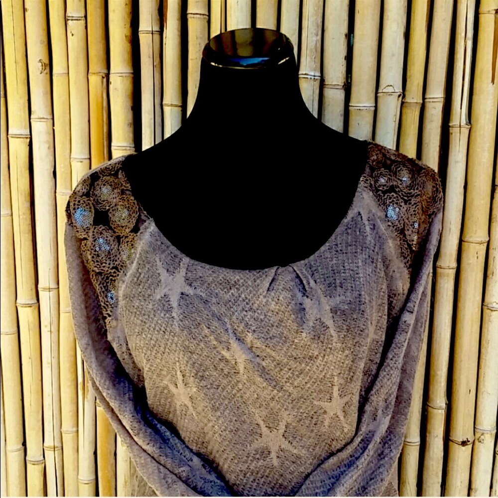 🌸SALE ENDS SUN🌸 NEW Cocoa Mohair Star Dress with Ruffle Hem Slip - Picture 4 of 10